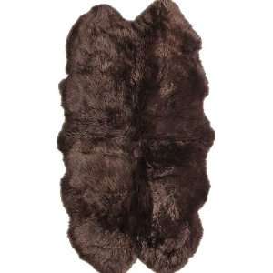   Sheepskin Rug Four Pelt Brown Fur Shag 4x6 NEW: Furniture & Decor