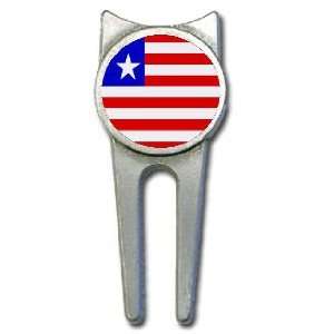 Liberia flag golf divot tool