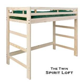 Twin Spirit Loft Bed   Natural Unfinished   Solid Wood   Holds 1000 