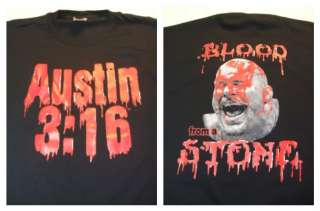 Stone Cold Steve Austin BLOOD from a STONE T shirt NEW  