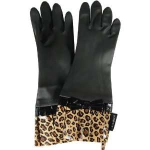   Leopard Print Domestic Diva Style Fun Rubber Gloves: Home & Kitchen