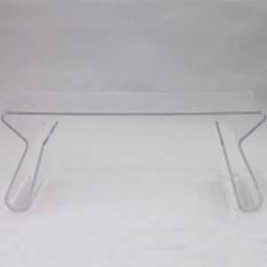  Acrylic Coffee Table with Magazine Rack in Clear