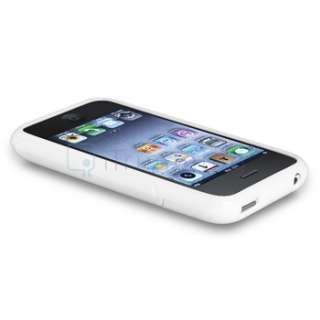 TPU Fitted Case Cover Skin for iphone 3G/3GS S in White S Line Shape 