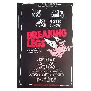  BREAKING LEGS (ORIGINAL BROADWAY THEATRE WINDOW CARD 