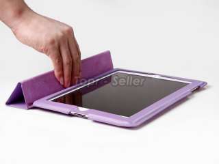 New Purple Polyurethane Leather Smart Cover & Back Case for Apple iPad 