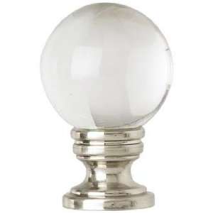  Brushed Nickel Crystal Ball Finial