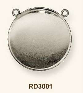 30mm Round Bezel Settings Sterling Silver 925 2pcs  