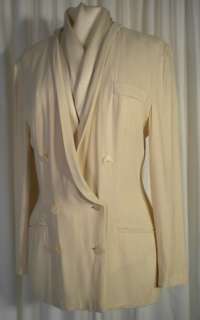 GIORGIO ARMANI BLACK LABEL Classic White Silk Blazer Jacket Coat 44 10 