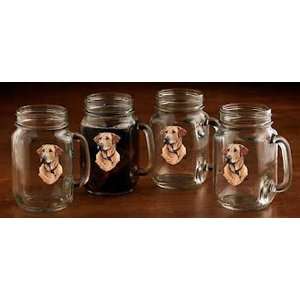  Wild Wings Yellow Lab Mason Jar Mugs Set of 4 Kitchen 