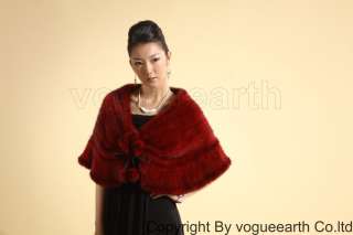 412 new real knitted mink 4 color shawl/cape/stole/vest  