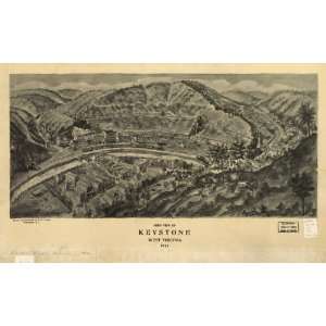  1911 Birds eye map of Keystone, West Virginia