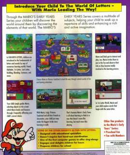 Marios Early Years Fun With Letters + Manual PC game!  