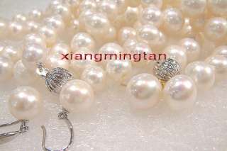 AAAAA369 10mm REAL south sea white pearl SETS necklace bracelet 