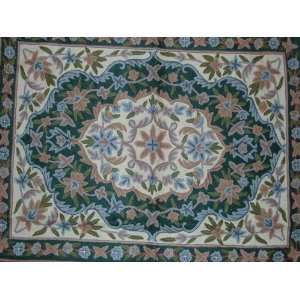   Floral Arrangement Chain Stitched Wool Rug(3X5FT) Furniture & Decor