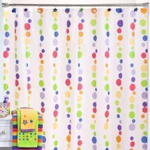 Little Miss Matched White Zany Dot Stripe PEVA Shower Curtain  