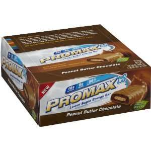  Promax Low Sugar Energy Bar, Peanut Butter Chocolate, 12 