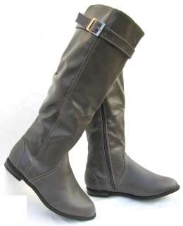 Women Knee High Low Heel Casual Faux Leather Boots 7 11  
