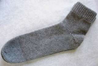 Women 100% cashmere bed knit socks gray ankle length  