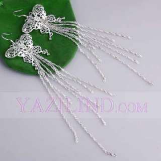  out butterfly bead long chain dangle earrings charm for fashion woman