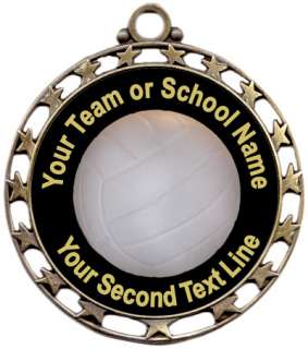 Volleyball Stars Customized Medal w/Ribbon Award Trophy  