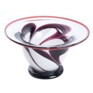  Glass Ware Murano Art Retro Vase Bowl White Black 3510 