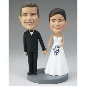 Custom sculpted wedding couple bobblehead doll: Toys 