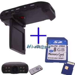 Car Vehicle 8 LED DVR Camera Recorder HD + 8GB SD card  