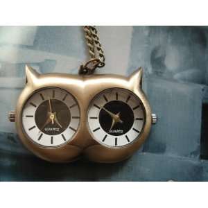   Necklace Pendant Owl Pocket Watch Quartz Chain G618 