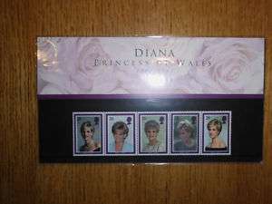 DIANA PRINCESS OF WALES ROYAL MAIL 5 MINT STAMPS  