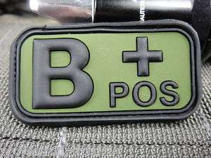 B+ POS BLOOD TYPE PVC VELCRO PATCH BLACK/FOREST ARMY  