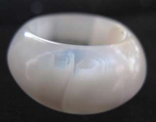 AUTHENTIC Vintage 60s WHITE MARBLE SWIRL Mod LUCITE Ring sz6789 ~NEW 