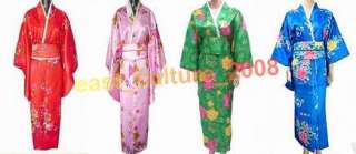 Japan Flower Kimono Dress Robe One Size Pink WKD 04  