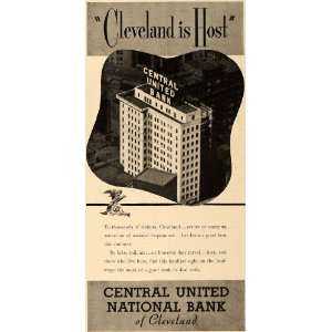  1935 Ad Central United Bank Cleveland Skyscraper Eagle 