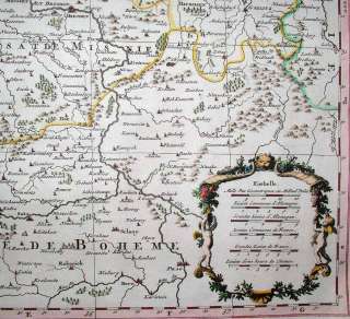 1696 JAILLOT Map GERMANY Berlin to Prague Hessen Poland  