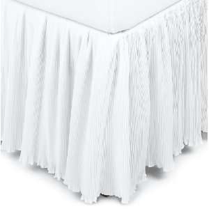  Pinzon White Pleats and Ruffles Mini Pleated Bedskirt 