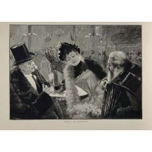  1893 Engraving Men Woman Paris Dance Hall A. Brouillet 
