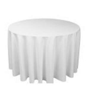  120 inch Round White Tablecloth (5 Pack) 