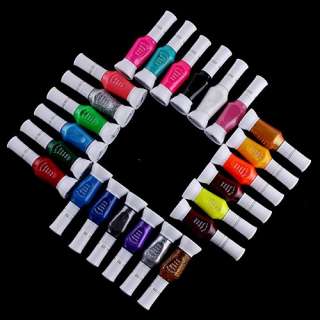 24color 2 Way Glitter Varnish Polish Nail Art Pen Brush  