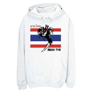  SWEATSHIRT WHITE XL MUAY THAI whit FLAG