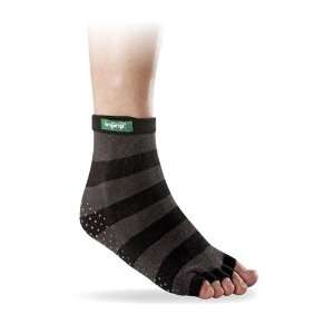   Injinji Charcoal/Black Yoga Toe Less Sock   Small
