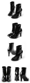FFeFF / New Womens Shoes Simple Enamel Black 3.5 inch Heels Ankle 