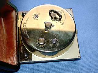   an Antique German Phinney Walker Windup Leather Travel Alarm Clock
