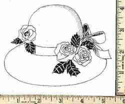 Big Beautiful BONNET Giant HAT UNMounted rubber stamp  