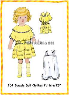 514 antique Doll Clothes Shirley 26 Pattern Vintage  