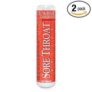  Homeocare Labs Sore Throat Relief, 75 Pellet Tubes (Pack 