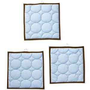   Quilted Circles Blue and Chocolate 3 Piece Wall Hangings Home