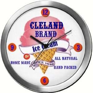  CLELAND 14 Inch Ice Cream Metal Clock Quartz Movement 