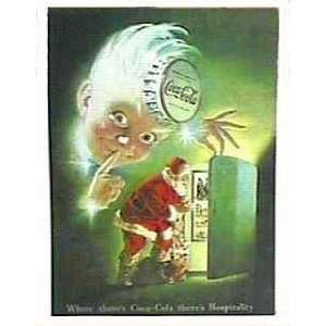  Coke Advertising Poster with Santa Claus COKHOSP