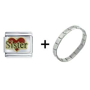  Heart Sister Italian Charm Pugster Jewelry