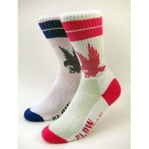  Authentic Lacrosse Gear Socks 4 socks, 2 pairs STRIPE Purple/Hot 